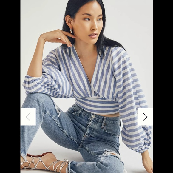 NWT 🦋 Anthropologie Dolan V-Neck Blouse - Picture 1 of 8